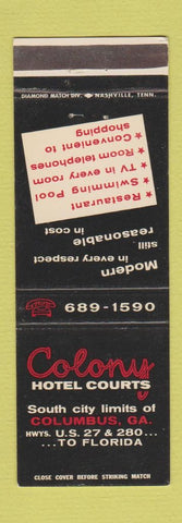 Matchbook Cover - Colony Hotel Courts Columbus GA