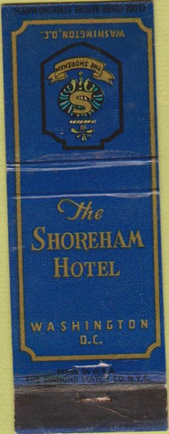 Matchbook Cover - Shoreham Hotel Washington DC wear