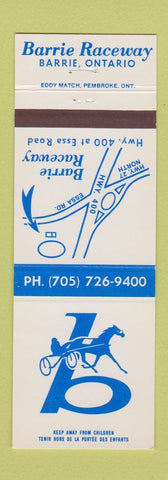Matchbook Cover - Barrie Horse Racing ON harness