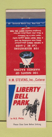 Matchbook Cover - Liberty Bell Harness Horse Racing Philadelphia PA