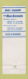 Matchbook Cover - Blue Bonnets Horse Harness Racing Montreal ON