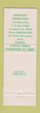 Matchbook Cover - Kentucky Horse Park Racing Lexington KY