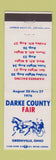 Matchbook Cover - Darke County Fair Greenville OH Horse Harness Racing