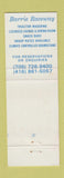 Matchbook Cover - Barrie Horse Racing ON harness