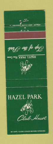 Matchbook Cover - Hazel Park Club Hosue Horse Racing