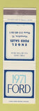 Matchbook Cover - 1971 Ford Engel Hampshire IL