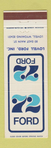 Matchbook Cover - 1972 Ford Lovell WY