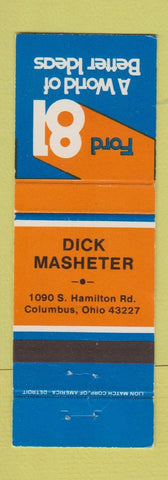 Matchbook Cover - 1981 Ford Dick Masheter Columbus OH