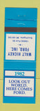 Matchbook Cover - 1982 Ford Walt Hickey Southgate MI