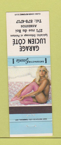 Matchbook Cover - Garage Lucien Cote Asbestos QC pinup
