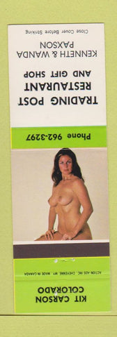 Matchbook Cover - Trading Post Restaurant Kit Carson Colorado pinup
