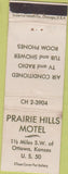 Matchbook Cover - Praire Hills Motel Ottawa KS