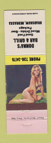 Matchbook Cover - Donna's Bar Grill Bradshaw NE pinup
