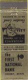 Matchbook Cover - First National Bank Crosby MN