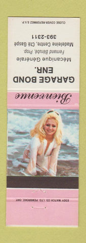 Matchbook Cover - Garage Bond Gaspe QC pinup