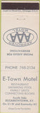 Matchbook Cover - E Town Motel Elizabethtown KY