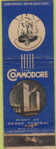Matchbook Cover - Commodore Hotel New York City NY