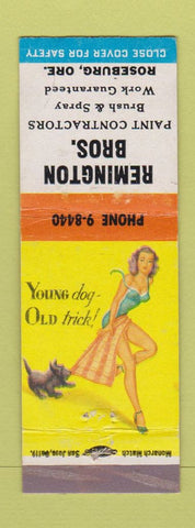 Matchbook Cover - Remington Bros Painting Roseburg OR pinup WEAR