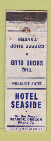 Matchbook Cover - Hotel Seaside OR low phone # POOR