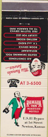 Matchbook Cover - Ramada Inn Newton KS