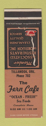 Matchbook Cover - Fern Cafe Tillamook OR low phone # #1