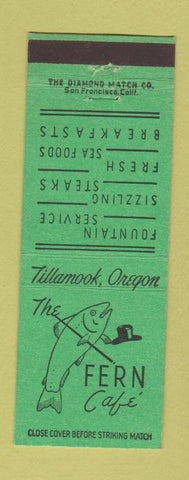 Matchbook Cover - The Fern Cafe Tillamook OR GREEN #2