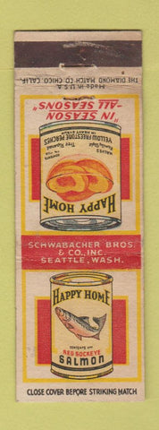 Matchbook Cover - Happy Home Canned Peaches Salmon WEAR