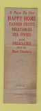 Matchbook Cover - Happy Home Canned Peaches Salmon WEAR