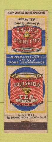 Matchbook Cover - Gold Shield Coffee Tea WEAR