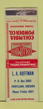 Matchbook Cover - Columbia Explosives LA Hoffman Portland OR WORN