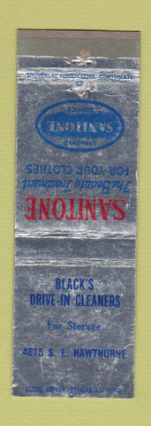 Matchbook Cover - Black's Drive In Cleaners WORN