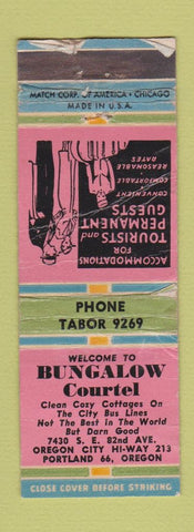 Matchbook Cover - Bungalow Courtel Portland OR POOR
