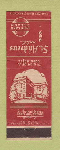 Matchbook Cover - St Andrews Hotel Portland OR