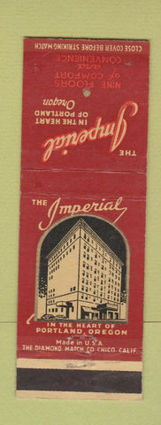 Matchbook Cover - Imperial Hotel Portland OR WEAR