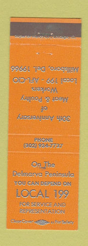 Matchbook Cover - Meat Poultry Union Millsboro DE ORANGE