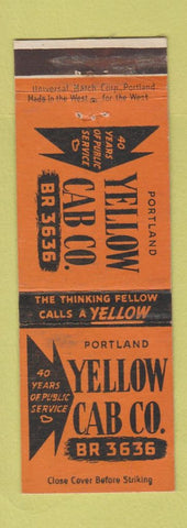 Matchbook Cover - Yellow Cab Taxi Portland OR