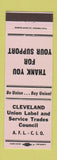 Matchbook Cover - Cleveland Union Label Council AFL CIO LAVENDER