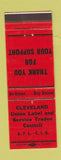 Matchbook Cover - Cleveland Union Label Council AFL CIO RED