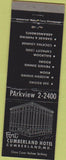 Matchbook Cover - Fort Cumberland Hotel Cumberland MD