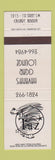 Matchbook Cover - The Taz Calgary AB