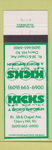 Matchbook Cover - Kicks Bar Grill Sports Cherry Hill NJ