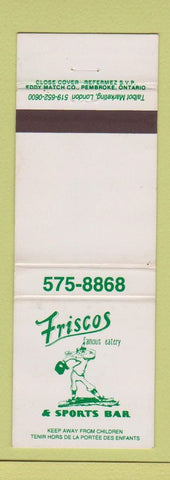 Matchbook Cover - Friscos Sports Bar Canada WEAR