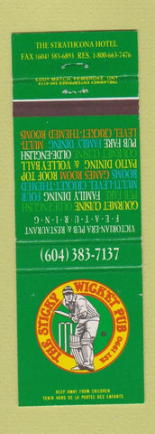 Matchbook Cover - Sticky Wicket Pub Strathcona Hotel Victoria BC