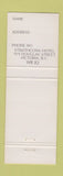 Matchbook Cover - Sticky Wicket Pub Strathcona Hotel Victoria BC