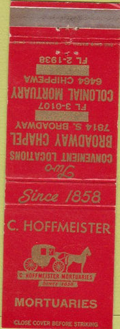 Matchbook Cover - C Hoffmeister Mortuaries St Louis MO