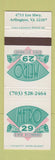 Matchbook Cover - Metro 29 Diner Restaurant Arlington VA