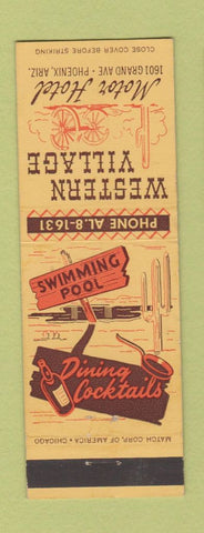 Matchbook Cover - Western Village Motor Hotel Phoenix AZ