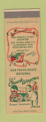 Matchbook Cover - Ed's Chuck Wagon Restaurant Belmont San Francisco CA