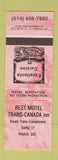Matchbook Cover - Rest Motel Trans Canada Rigaud QC