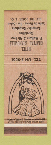 Matchbook Cover - Hotel Chateau Grandville Riviere Du Loup QC WEAR